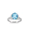 Gem Spark 14k 2.39 Ct. Tw. Diamond & Blue Topaz Ring