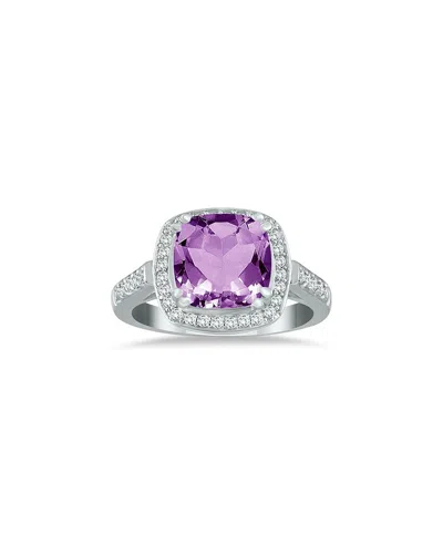 Gem Spark 14k 3.74 Ct. Tw. Diamond & Amethyst Ring In Metallic