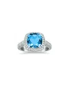 Gem Spark 14k 3.74 Ct. Tw. Diamond & Blue Topaz Ring