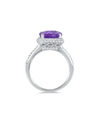 Gem Spark 14k 3.93 Ct. Tw. Diamond & Amethyst Ring