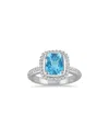 Gem Spark 14k 4.51 Ct. Tw. Diamond & Blue Topaz Ring