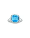 Gem Spark 14k 5.41 Ct. Tw. Diamond & Blue Topaz Ring