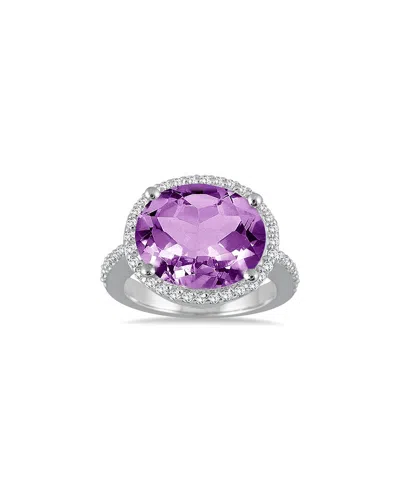GEM SPARK GEM SPARK 14K 8.30 CT. TW. DIAMOND & AMETHYST RING