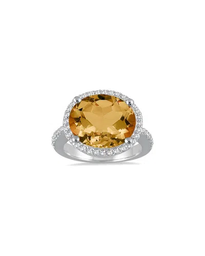 GEM SPARK GEM SPARK 14K 8.30 CT. TW. DIAMOND & CITRINE RING