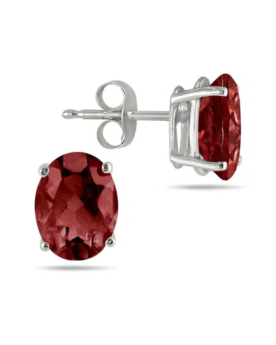 Gem Spark Silver 0.60 Ct. Tw. Garnet Studs In Red
