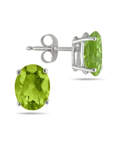 Gem Spark Silver 0.60 Ct. Tw. Peridot Studs In Green