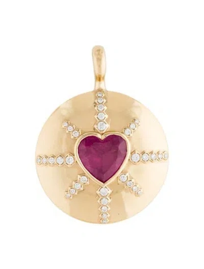 Pre-owned Gemella Jewels 18k 3.76ctw Tourmaline & Diamond Pendant In Multi