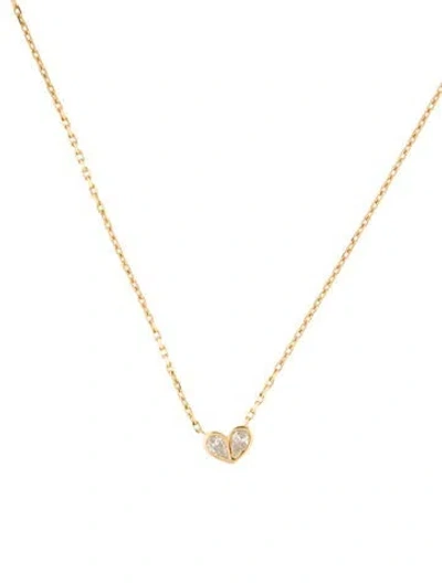 Pre-owned Gemella Jewels 18k Diamond Sweetheart Pendant Necklace, 16" In Multi