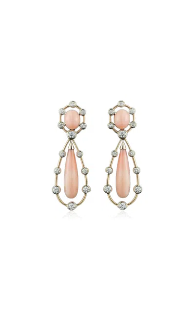 Gemella Jewels 18k Gold One Of A Kind Angel Skin Coral Earrings In Pink