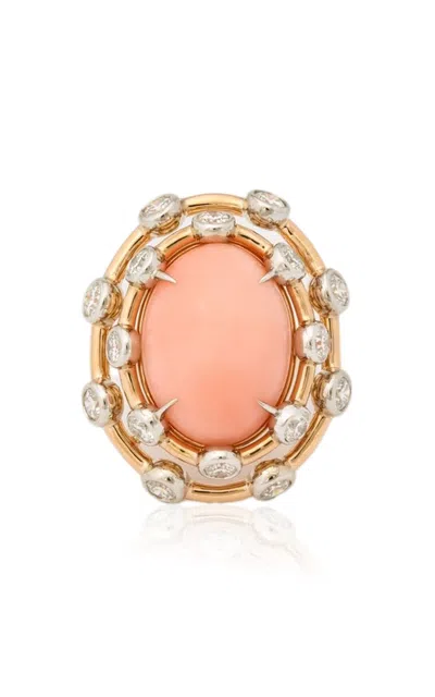 Gemella Jewels 18k Gold One Of A Kind Angel Skin Coral Ring In Pink