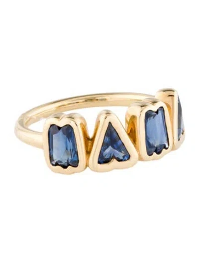 Pre-owned Gemella Jewels 18k Sapphire 'mama' Cocktail Ring In Multi