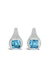Gemella Jewels 18k White Gold; Aquamarine And Diamond Earrings In Blue