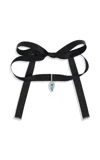 Gemella Jewels 18k White Gold Aquamarine Ribbon Necklace In Blue