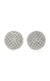 Gemella Jewels 18k White Gold Diamond Button Earrings