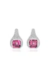 Gemella Jewels 18k White Gold Tourmaline; Diamond Earrings In Pink