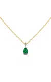 Gemella Jewels 18k Yellow Gold; Emerald; And Diamond Necklace In Green
