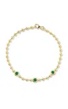 Gemella Jewels 18k Yellow Gold Emerald Bracelet In Green