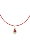 Gemella Jewels 18k Yellow Gold Ruby; Diamond Necklace In Red