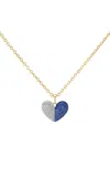 Gemella Jewels 18k Yellow Gold Victorian Sweetheart Diamond X Blue Sapphire On 18" Legacy Chain