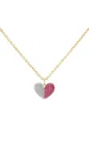 Gemella Jewels 18k Yellow Gold Victorian Sweetheart Diamond X Ruby On 18" Legacy Chain In Red