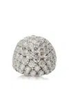 Gemella Jewels Diamond Button Ring In White