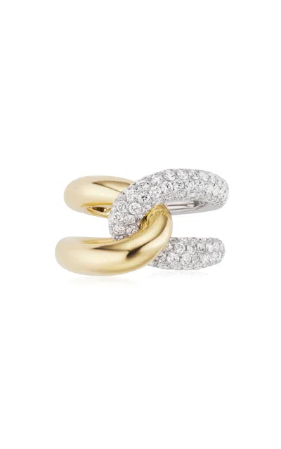 Gemella Jewels Intertwin 18k Gold Diamond Ring In Metallic