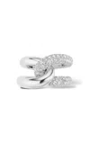 Gemella Jewels Intertwin 18k White Gold Diamond Ring