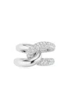 Gemella Jewels Intertwin 18k White Gold Diamond Ring In White