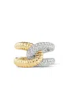 Gemella Jewels Intertwin 18k Yellow And White Gold Diamond Ring