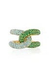 Gemella Jewels Intertwin 18k Yellow Gold; Topaz And Tsavorite Ring In Multi