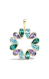 Gemella Jewels Jumbo Queen B 18k Yellow Gold Topaz And Amethyst Pendant In Multi