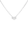 Gemella Jewels Medium Sweetheart 18k White Gold Diamond Necklace