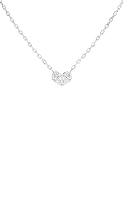 Gemella Jewels Medium Sweetheart 18k White Gold Diamond Necklace