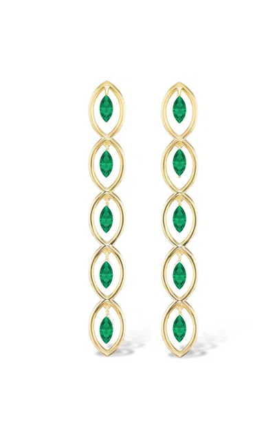 Gemella Jewels Qui Qui 18k Yellow Gold Emerald Earrings In Green
