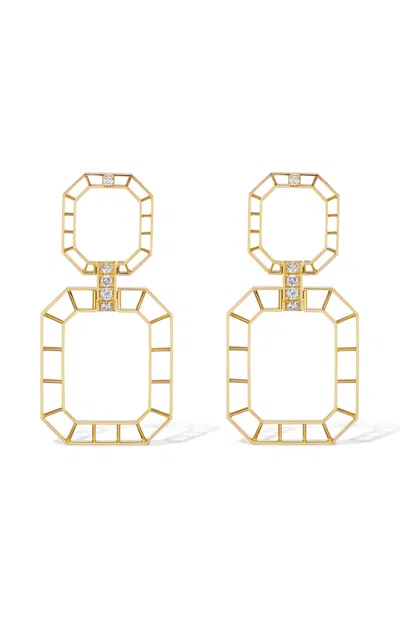 Gemella Jewels Skeleton 18k Yellow Gold Diamond Earrings