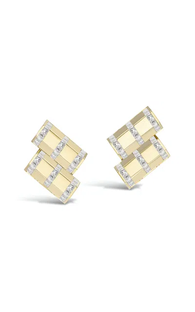 Gemella Jewels Stella Bar 18k Yellow Gold Diamond Earrings