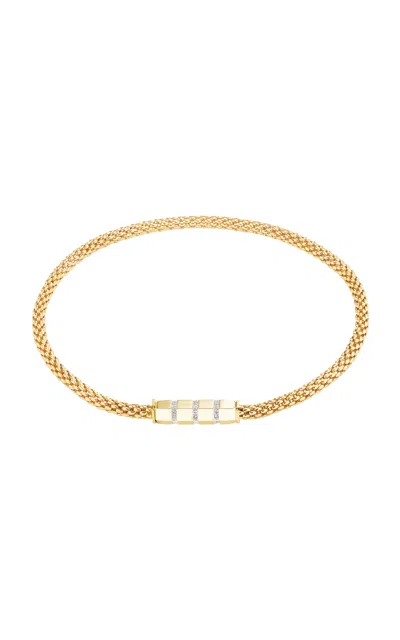 Gemella Jewels Stella Bar 18k Yellow Gold Diamond Necklace