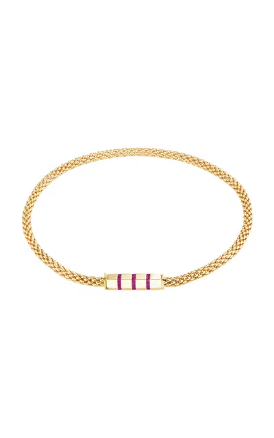 Gemella Jewels Stella Bar 18k Yellow Gold Ruby Necklace