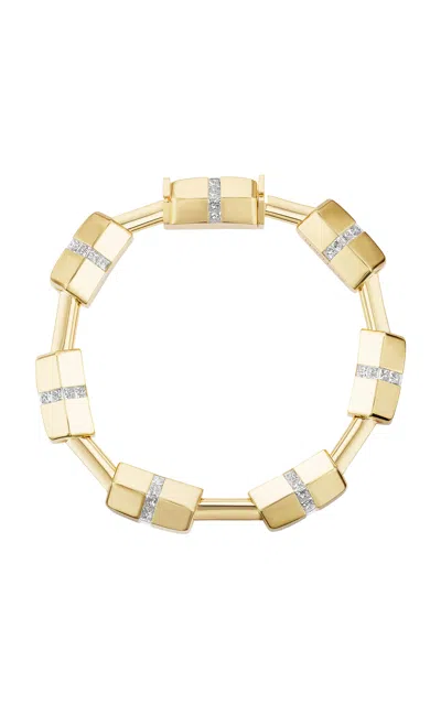 Gemella Jewels Stella Cap 18k Yellow Gold Diamond Bracelet In Gold