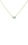 Gemella Jewels Sweetheart 18k Yellow Gold Diamond And Aquamarine Necklace In Blue