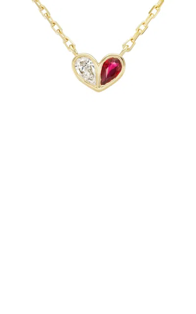 Gemella Jewels Sweetheart 18k Yellow Gold Diamond; Ruby Necklace