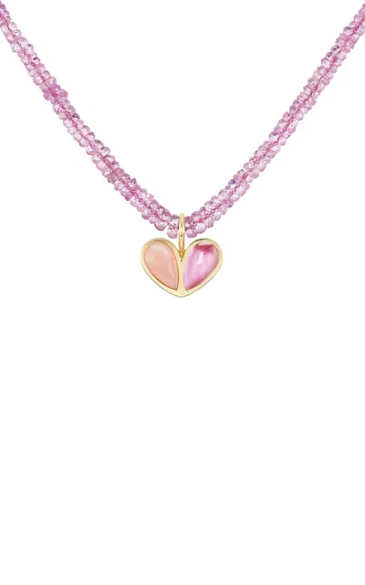 Gemella Jewels Sweetheart 18k Yellow Gold Opal; Sapphire Beaded Necklace In Purple