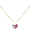 Gemella Jewels Victorian 18k Yellow Gold Sweetheart Diamond; Ruby Necklace In Red