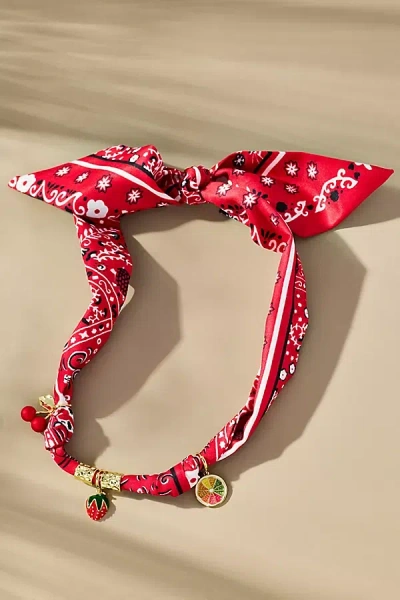 Gemelli Bandana Charm Necklace In Red