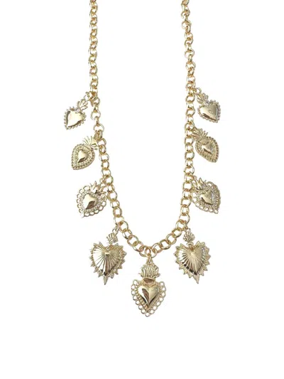 Gemelli Elizabeth Heart Charm Necklace In Gold