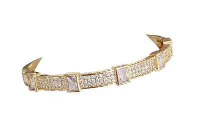 Gemelli Emerald Cz Cuff Bracelet In Gold