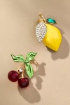 Gemelli Fruit Brooches, Set Of 2 In Multicolor