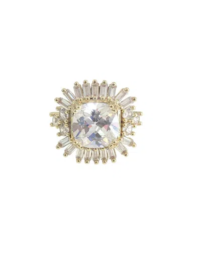 Gemelli Glitz Ring In Clear In Burgundy