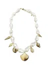 Gemelli Men's Mia Shell Pearl Charm Necklace In White In White