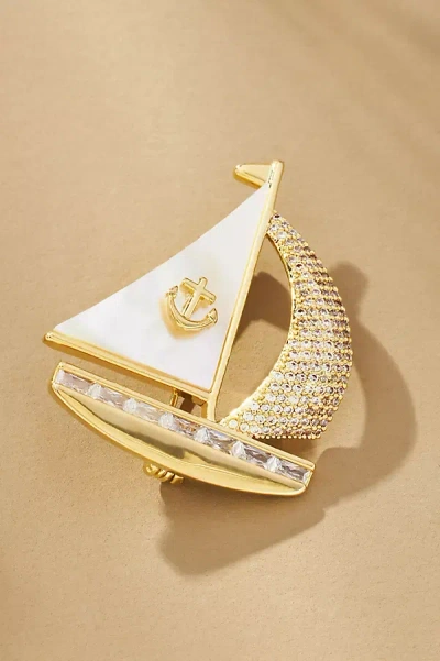 Gemelli Sailboat Brooch In Gold